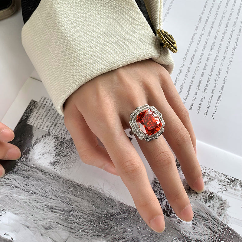 ZIRAVE Jewelry Vintage Simulated Pink Diamond Cushion  Ring