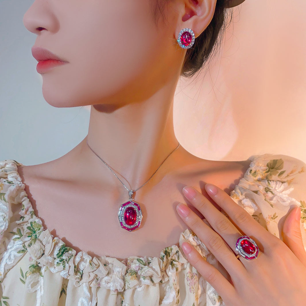 ZIRAVE Jewelry Vintage Gemstone Halo Chalcedony Earrings