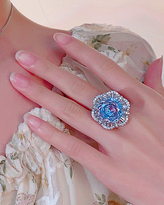 ZIRAVE Jewelry Copper-Based Gold-Plated Gradient Light Luxury Ring