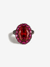 ZIRAVE Jewelry Imitation Ruby & Blue Spinel Light Luxury Ring