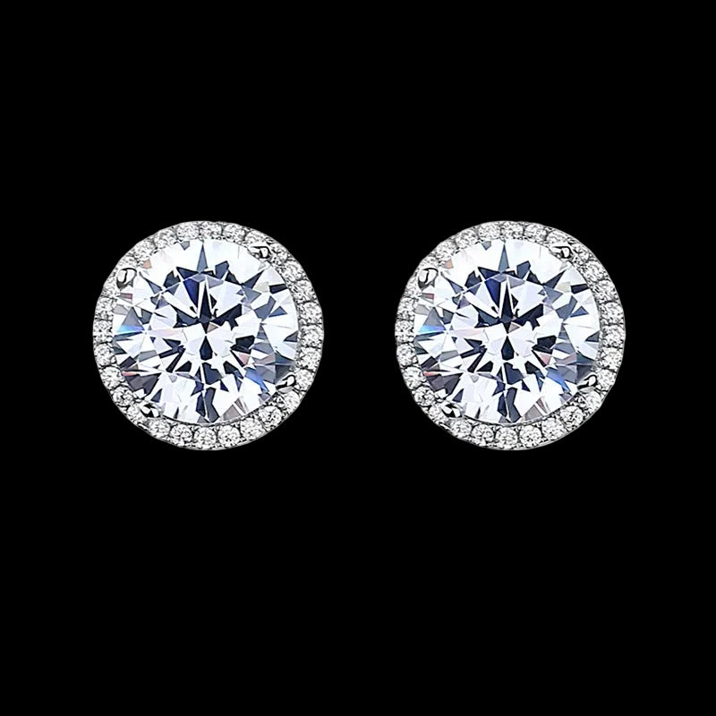 ZIRAVE  Jawelry Royal Halo Simulated Dianmond Earring