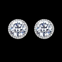 ZIRAVE  Jawelry Royal Halo Simulated Dianmond Earring