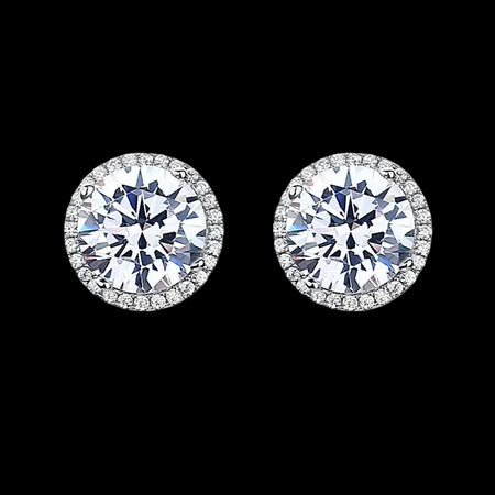 ZIRAVE  Jawelry Royal Halo Simulated Dianmond Earring