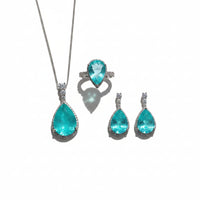 ZIRAVE Jewelry Imitation Paraiba Jewelry Set