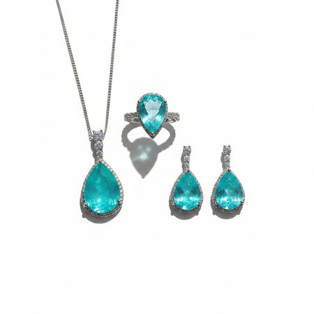 ZIRAVE Jewelry Imitation Paraiba Jewelry Set