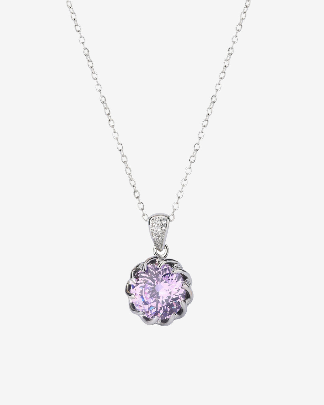 ZIRAVE Jewelry Spiral Floral Faux Gem Necklace