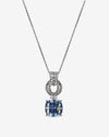 ZIRAVE Jewelry Vintage Simulated Blue Diamond Cushion Nicklace