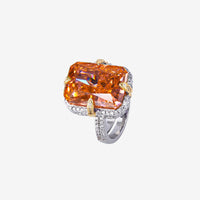 ZIRAVE Jewelry Vintage Simulated Gemstone Rectangle Ring 3Color