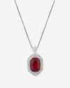 ZIRAVE Jewelry Vintage Simulated Pink Diamond  Halo Necklace