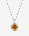ZIRAVECO Jewelry, Copper-Based Gold-Plated Imitation Paraiba Tourmaline Vintage Pendan Necklace