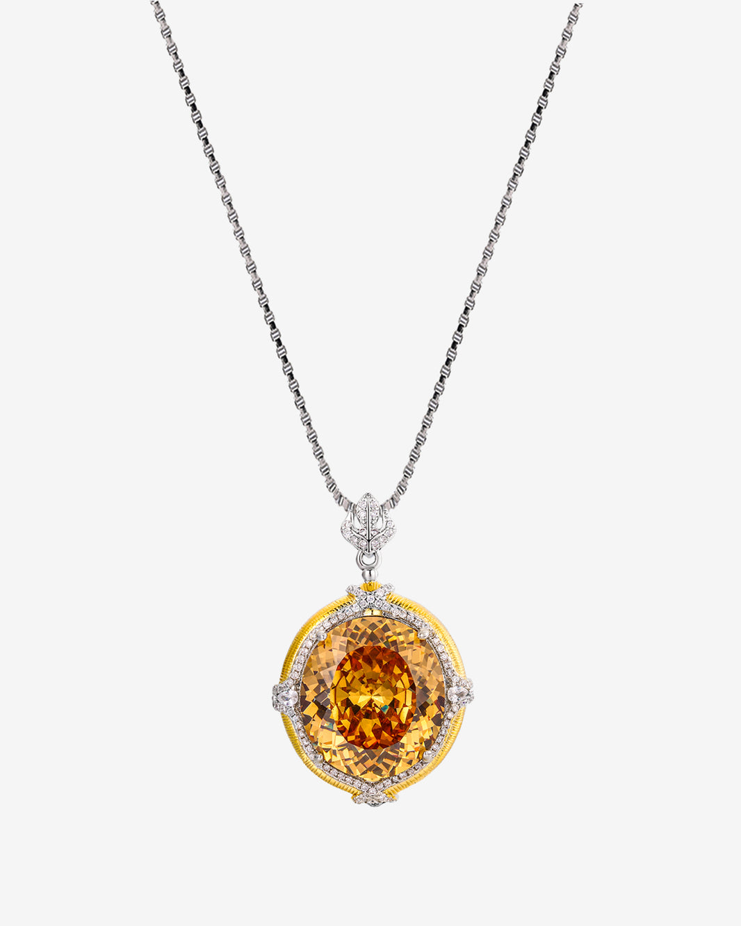 ZIRAVECO Jewelry, Copper-Based Gold-Plated Imitation Paraiba Tourmaline Vintage Pendan Necklace