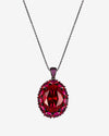 ZIRAVE Jewelry Imitation Ruby & Blue Spinel Light Luxury Necklace