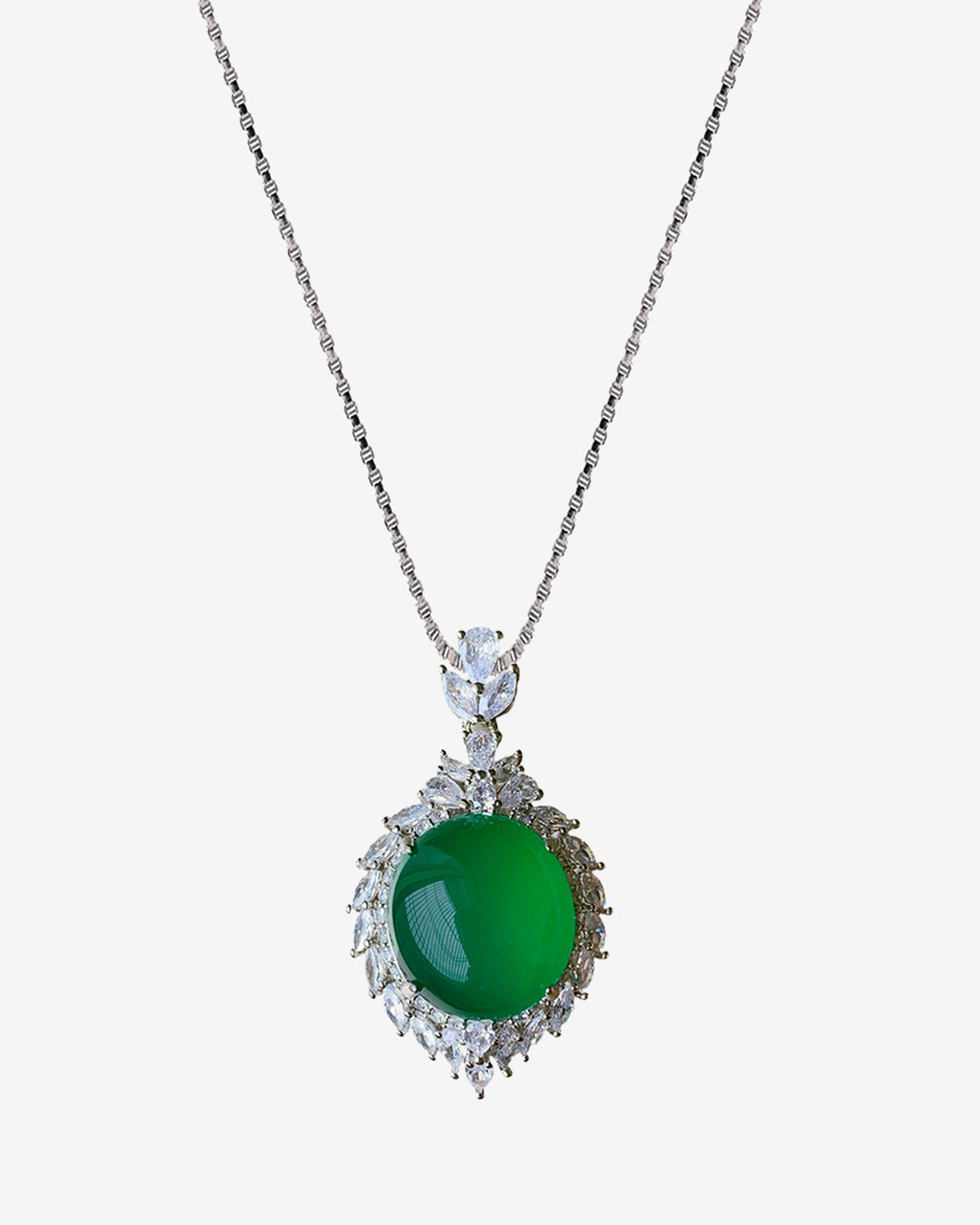 ZIRAVE Jewelry  Luxury Icy Green Agate Nicklace