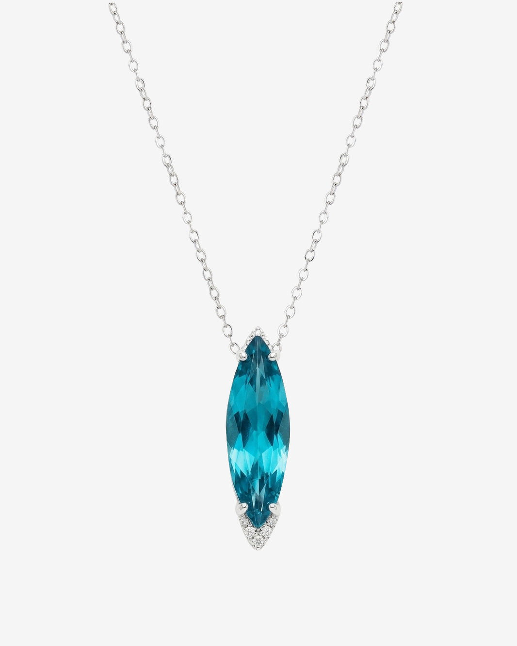 ZIRAVE Jewelry  Marquise-Cut Simulated Paraiba Gemstone Nicklace
