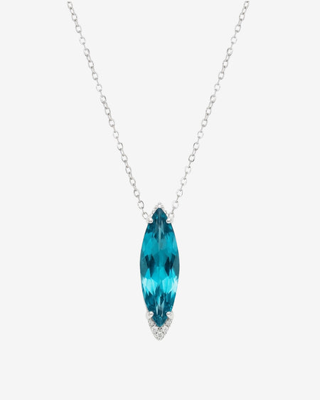 ZIRAVE Jewelry  Marquise-Cut Simulated Paraiba Gemstone Nicklace
