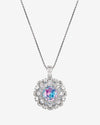 ZIRAVE JewelryGradient Gemstone Sunflower Halo Necklace