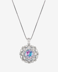 ZIRAVE JewelryGradient Gemstone Sunflower Halo Necklace