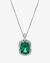 ZIRAVE Jewelry Two-Tone Gold Simulated Paraiba Gemstone Necklace
