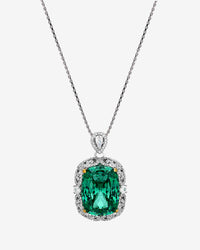 ZIRAVE Jewelry Two-Tone Gold Simulated Paraiba Gemstone Necklace
