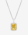 ZIRAVE Jewelry Radiant-Cut Simulated Yellow Diamond Necklace