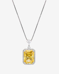 ZIRAVE Jewelry Radiant-Cut Simulated Yellow Diamond Necklace