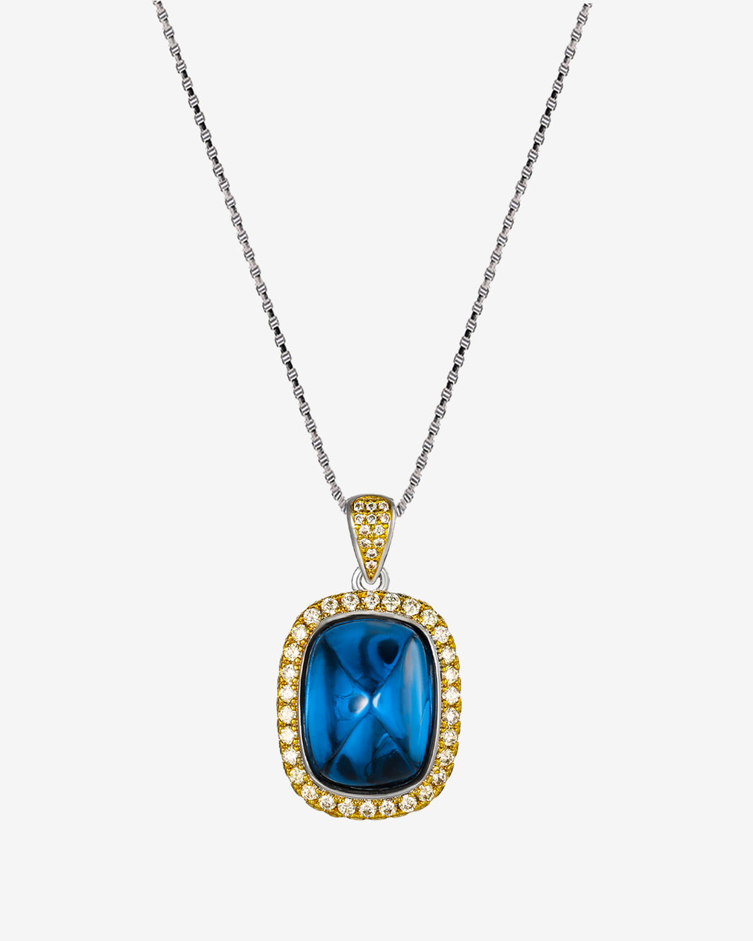 ZIRAVE Jewelry Imitation Blue Spinel Sugarloaf Vintage Necklace