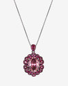 ZIRAVE Jewelry Oval Faux Green Paraiba Tourmaline Halo Necklace