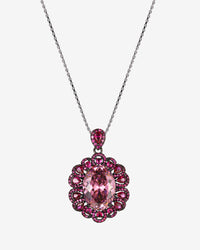 ZIRAVE Jewelry Oval Faux Green Paraiba Tourmaline Halo Necklace
