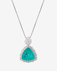 ZIRAVE Jewelry Triangle-Cut Faux Paraiba Tourmaline Necklace