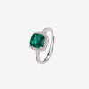 ZIRAVE Jewelry Women's Retro Imitation Blue Spinel Square Simple Ring