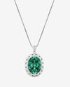 ZIRAVE Jewelry Vintage Oval Emerald Halo Nicklace