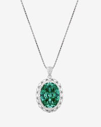 ZIRAVE Jewelry Vintage Oval Emerald Halo Nicklace