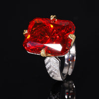 ZIRAVE Fashion Jewelry Imitation Rhinestone Cut Square Diamond Ring