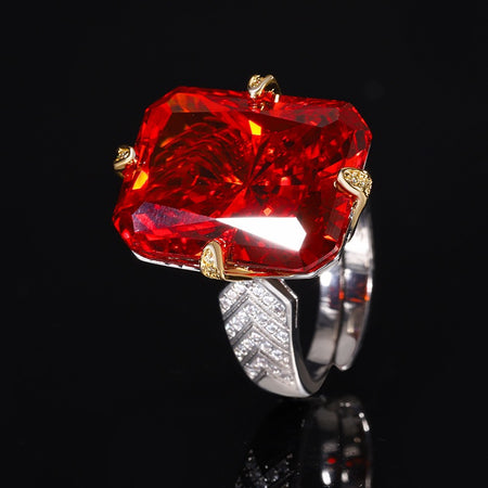 ZIRAVE Fashion Jewelry Imitation Rhinestone Cut Square Diamond Ring