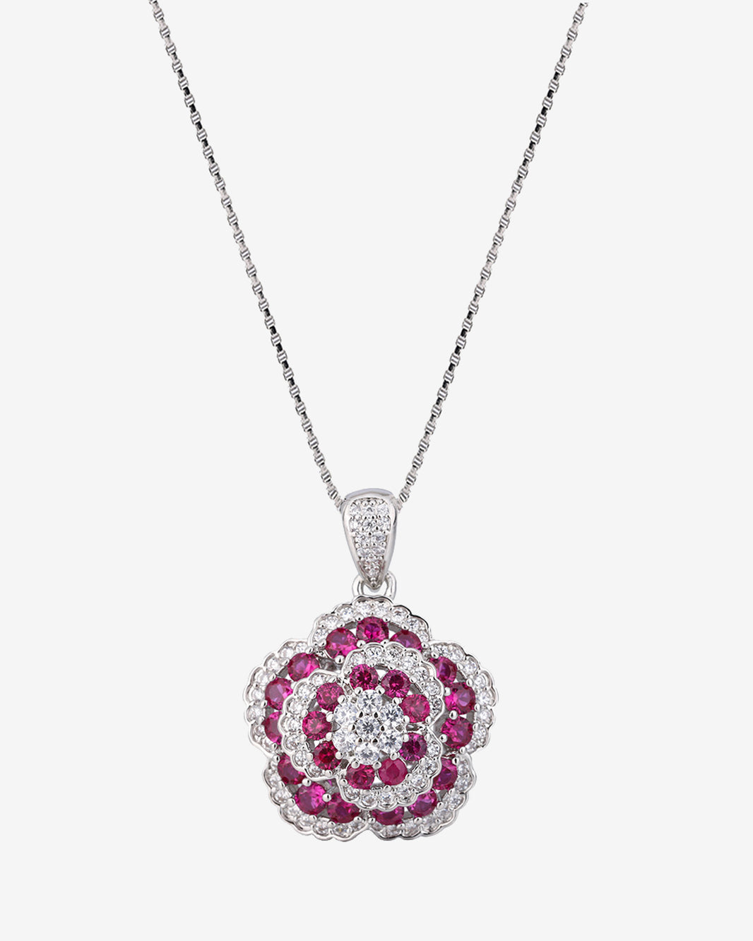 ZIRAVE Jewelry Vintage Multi-layer Flower Sapphire Nicklace