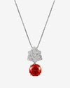 ZIRAVE Jewelry Camellia Pink Diamond Pendan