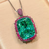ZIRAVE Jewelry Radiant-Cut Faux Pink Diamond Dark Style Necklace