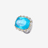 Zirave Jewelry Vintage Simulated Paraiba Cushion  Ring