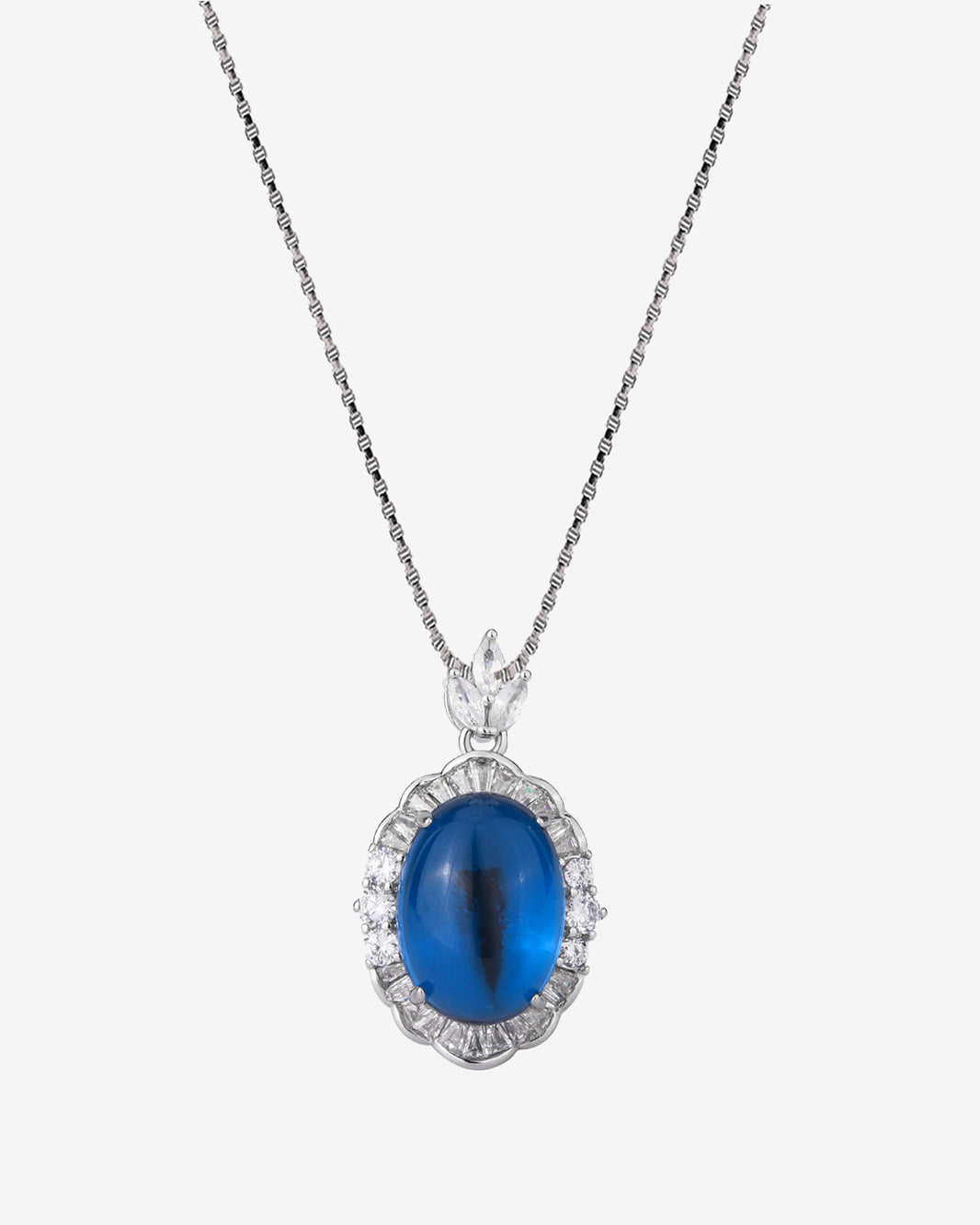 ZIRAVE Imitation Green Agate Plain Jade Necklace