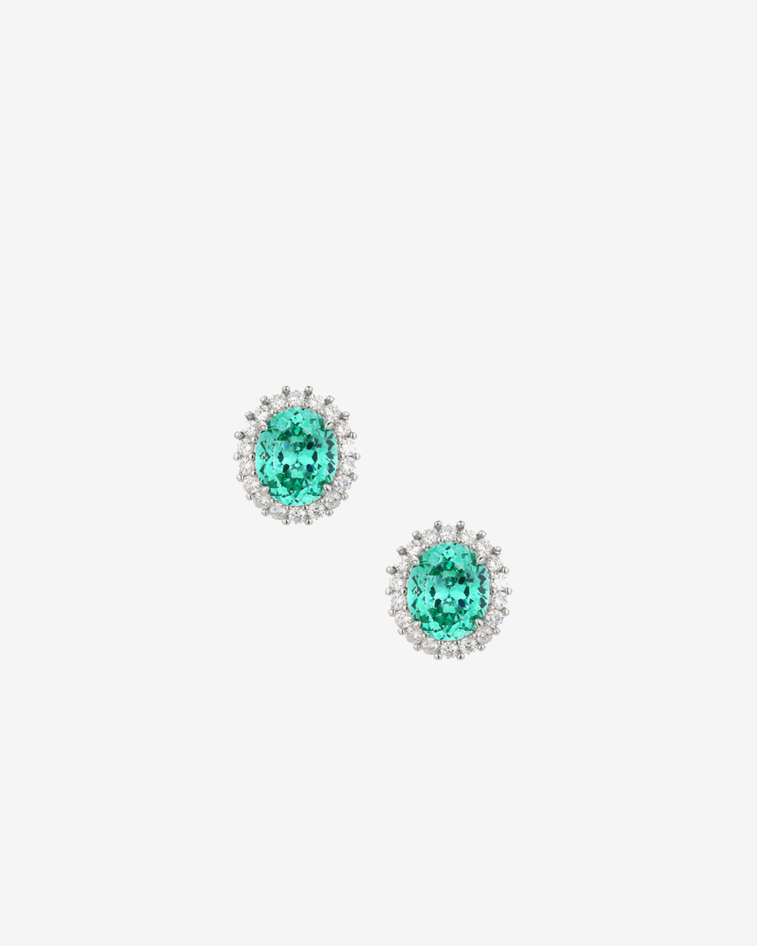ZIRAVE Jewelry Vintage Oval Emerald Halo Earrings