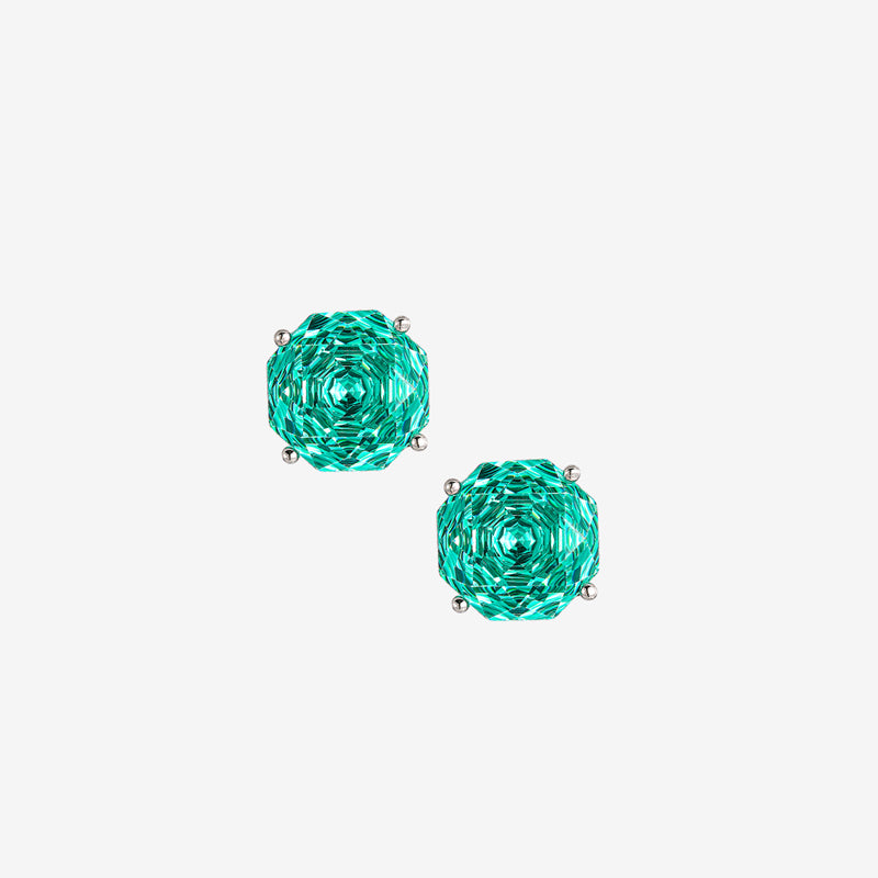 ZIRAVE Jewelry Rose Cut Paraiba Green Gemstone Earrings