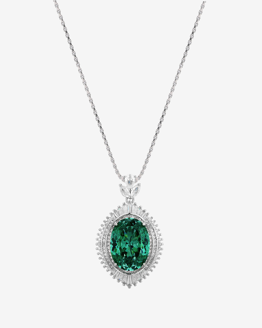 ZIRAVE Jewelry Simulation Para Green Vintage Pendant with Chain