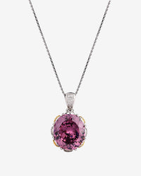 ZIRAVE Jewelry Imitation Dried Rose Padparadscha Light Luxury Oval Necklace