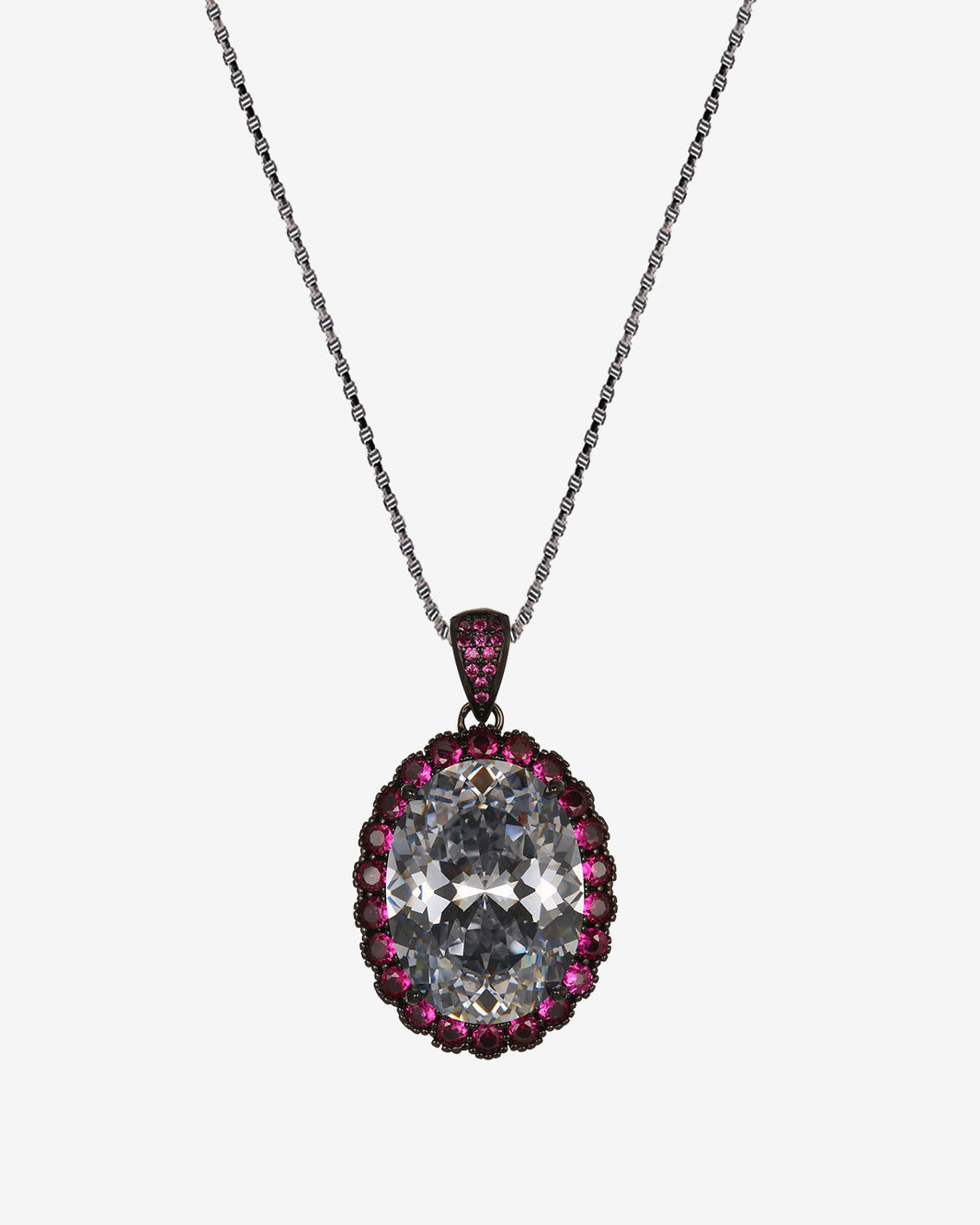 ZIRAVE jewelry simulation blue spinel premium egg-shaped  Pendant with Chain