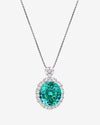 ZIRAVE Jewelry Vintage Simulated Paraiba Tourmaline Oval Nicklace
