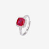 ZIRAVE Jewelry Women's Retro Imitation Blue Spinel Square Simple Ring