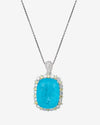 Zirave Jewelry Vintage Simulated Paraiba Cushion Nicklace