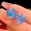 ZIRAVE Jewelry Rose Cut Paraiba Green Gemstone Earrings