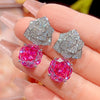 ZIRAVE Jewelry Camellia Pink Diamond Earrings