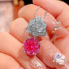 ZIRAVE Jewelry Camellia Pink Diamond Pendan